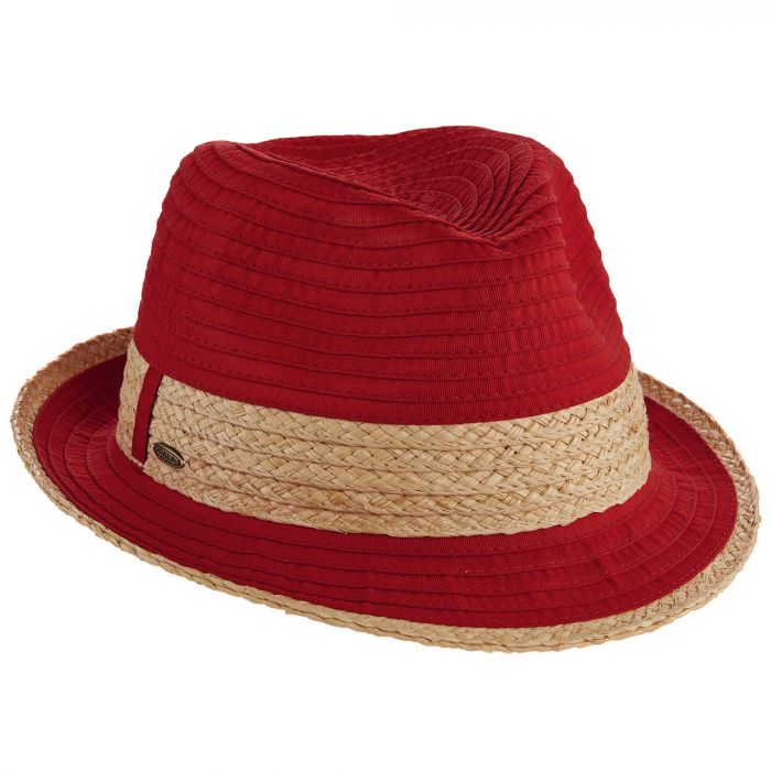 Scala - verstelbaar Fedora hoed voor dames - Rood