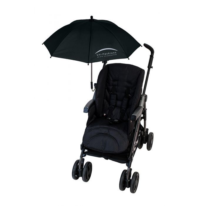 UV-Fashions - Universele UV-parasol voor kinderwagens - Zwart