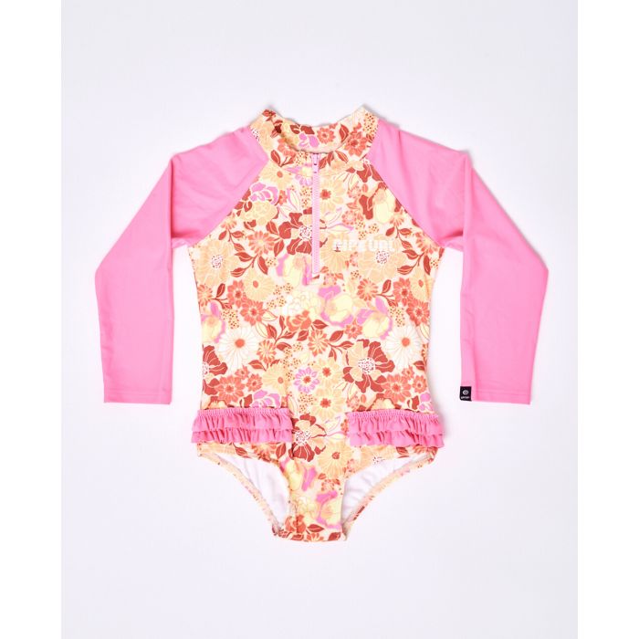 Rip Curl - UV-zwempak voor meisjes - Lange mouw - All Over Print - Roze