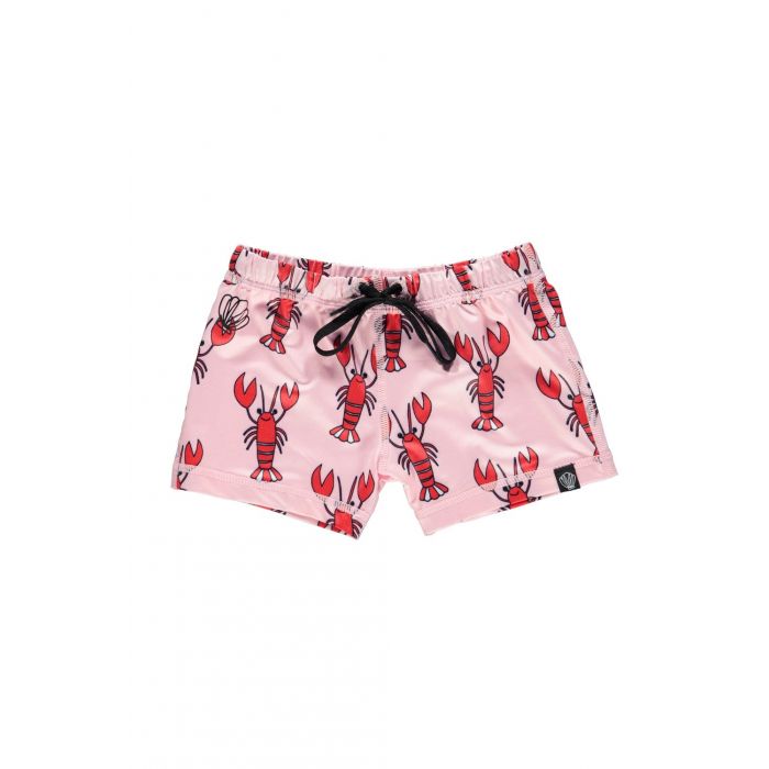 Beach & Bandits - UV-zwemshorts kinderen - Lazy Lobster - roze/rood