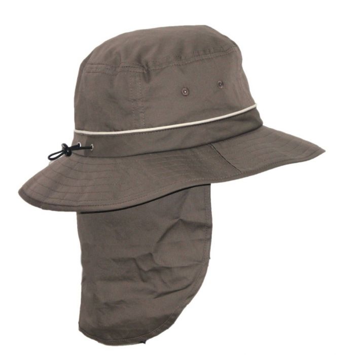 Rigon - UV Bucket hat voor heren met nekflap - Khaki