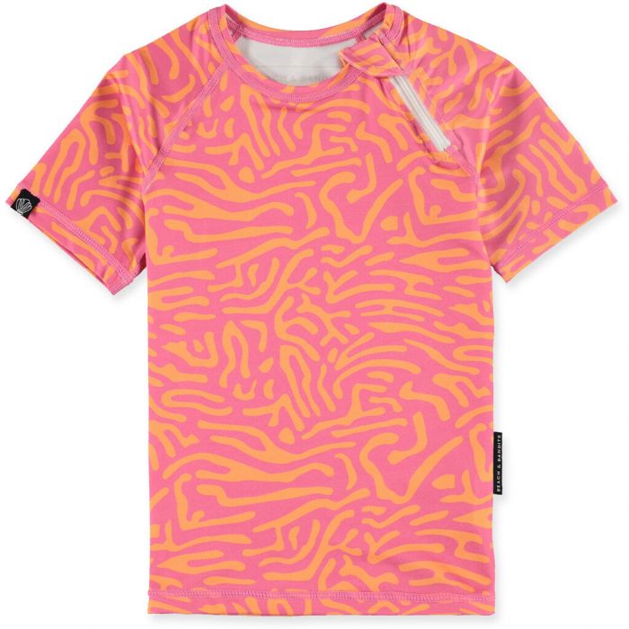 Beach & Bandits - UV-zwemshirt voor kinderen - UPF50+ - Korte mouw - Pink Coral - Roze