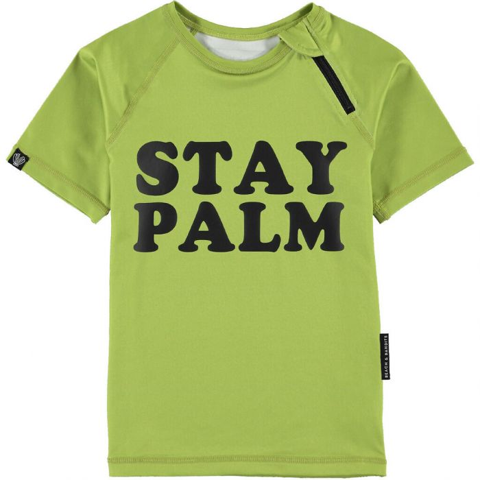 Beach & Bandits - UV-zwemshirt voor kinderen - UPF50+ - Korte mouw - Stay Palm - Groen