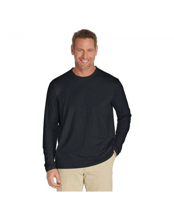 Coolibar - UV-Longsleeve shirt voor heren - Zwart - Voorzijde