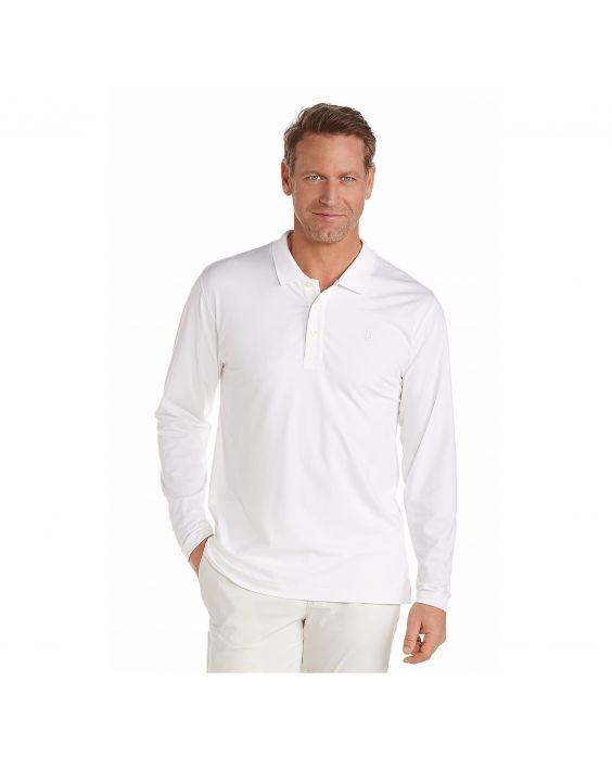 Coolibar - UV Poloshirt voor heren - Longsleeve - Coppitt - Wit