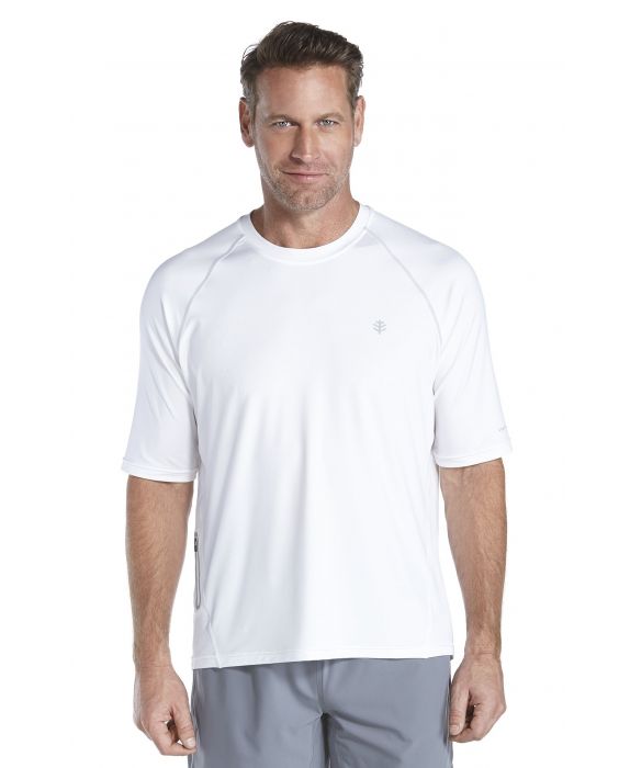 Coolibar - UV shirt heren - wit - Voorzijde