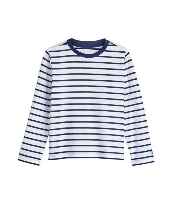 Coolibar - UV-shirt voor kinderen - Lange mouw - Coco Plum Everyday - Gestreept - Wit/Navy