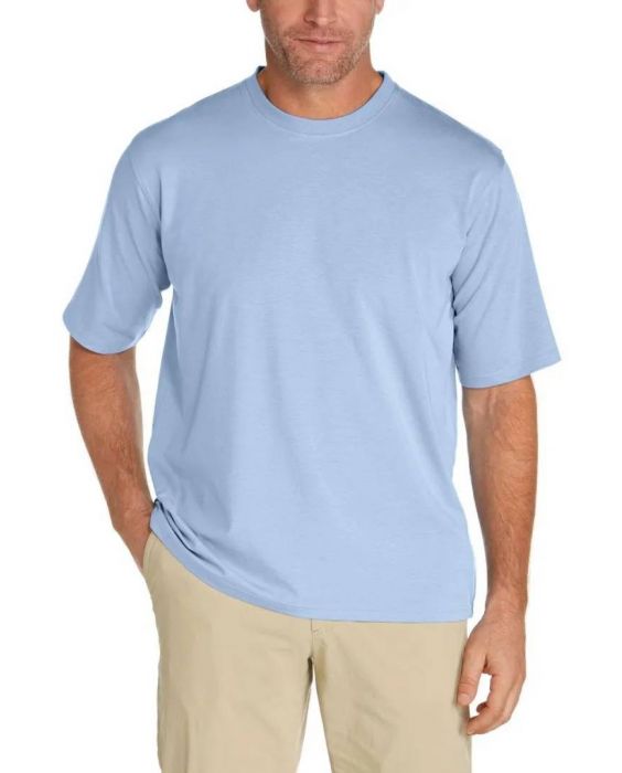 Coolibar - UV-shirt voor heren - Korte mouw - Morada Everyday - Effen - Vintage Blauw 