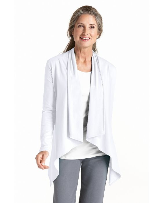 Coolibar - UV Sun Wrap Vest voor dames - Marietas - Wit
