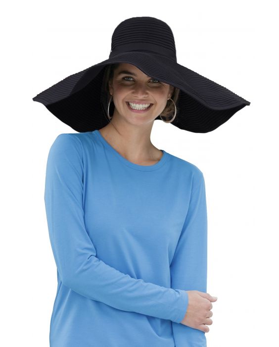 Coolibar - UV XL flaphoed voor dames - Zwart
