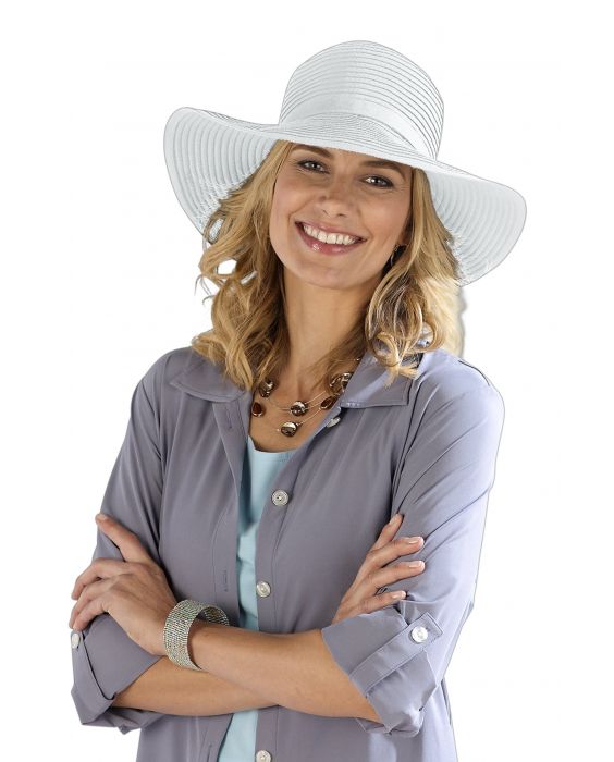 Coolibar - UV Vormbare Reiszonnehoed voor vrouwen - Shelly - Wit