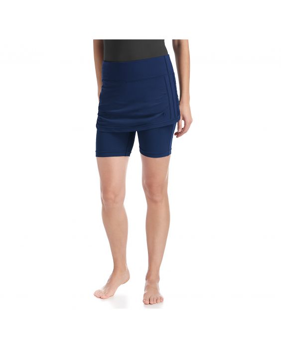 Coolibar - UV-zwemshort voor dames met rokje - Navy blauw