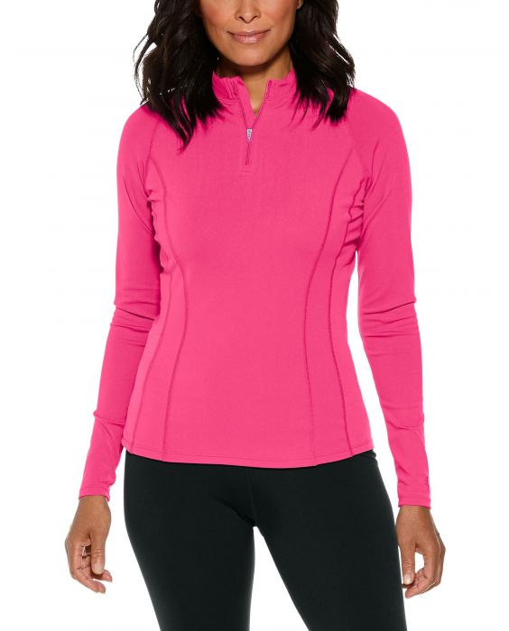 Coolibar - UV Zwemshirt voor dames - Longsleeve - Freestyle Rash - Jazzy Pink