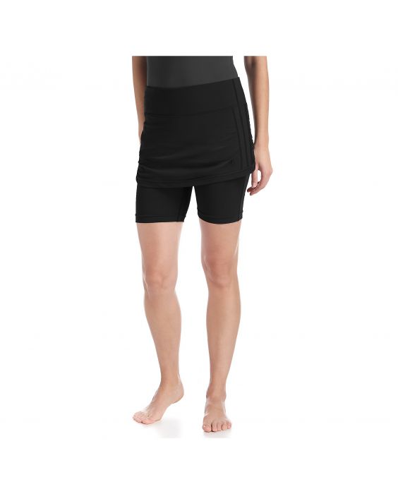 Coolibar - UV-zwemshort voor dames met rokje - Zwart