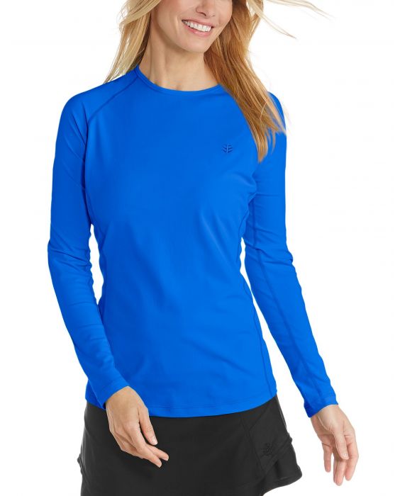 Coolibar - UV Zwemshirt voor dames - Longsleeve - Hightide - Baja Blauw
