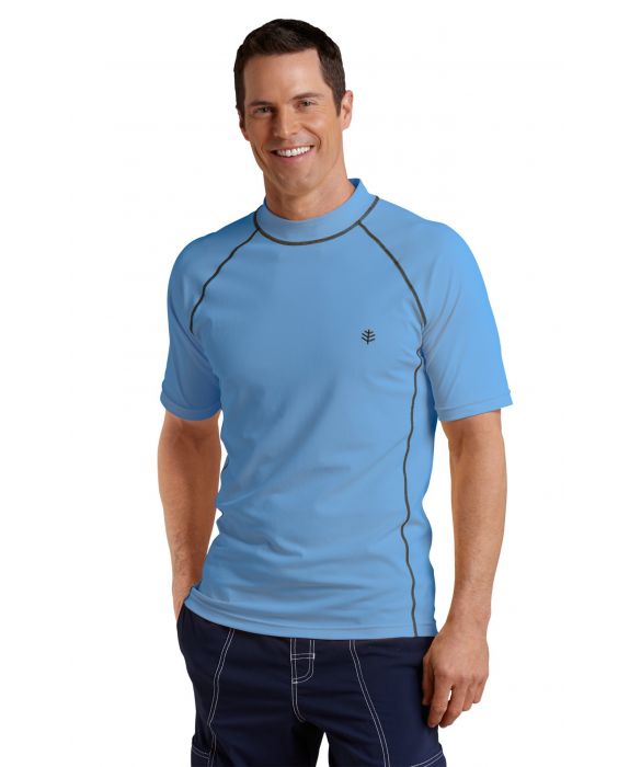 Coolibar - UV Zwemshirt voor heren - Tulum Rash Guard - Surf Blauw