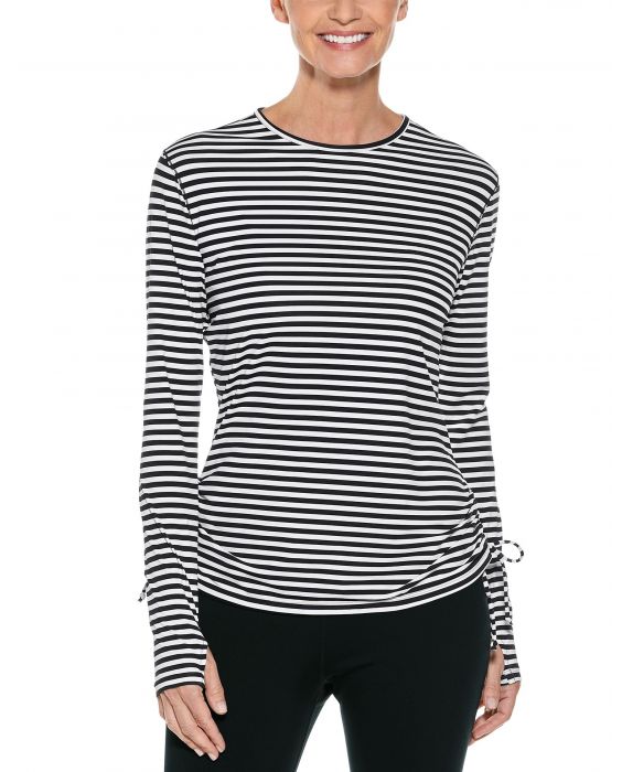 Coolibar - UV Zwemshirt voor dames - Longsleeve - BaiKal - Zwart/Wit