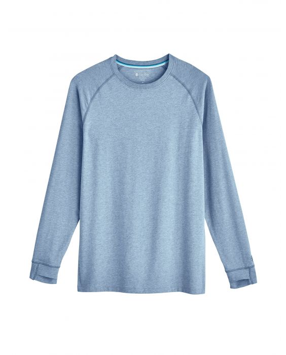 Coolibar - UV Shirt voor heren - Longsleeve - LumaLeo - Lichtblauw
