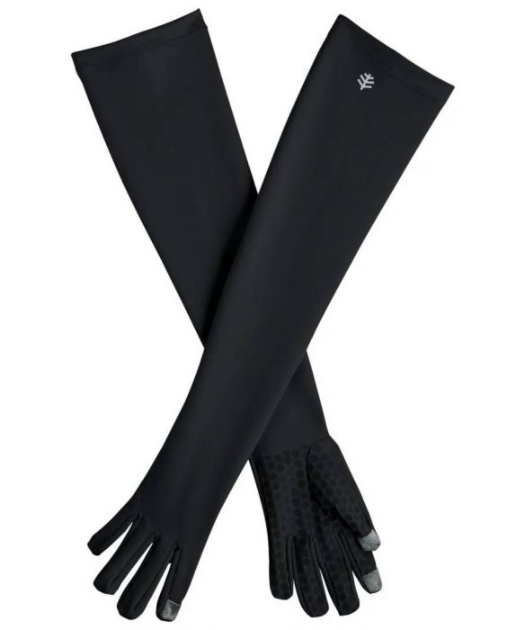 Coolibar - UV Lange Handschoenen voor volwassenen - Culebra - Zwart