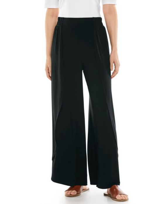 Coolibar - UV-broek met wijde pijpen voor dames - Lynsu - Effen - Zwart