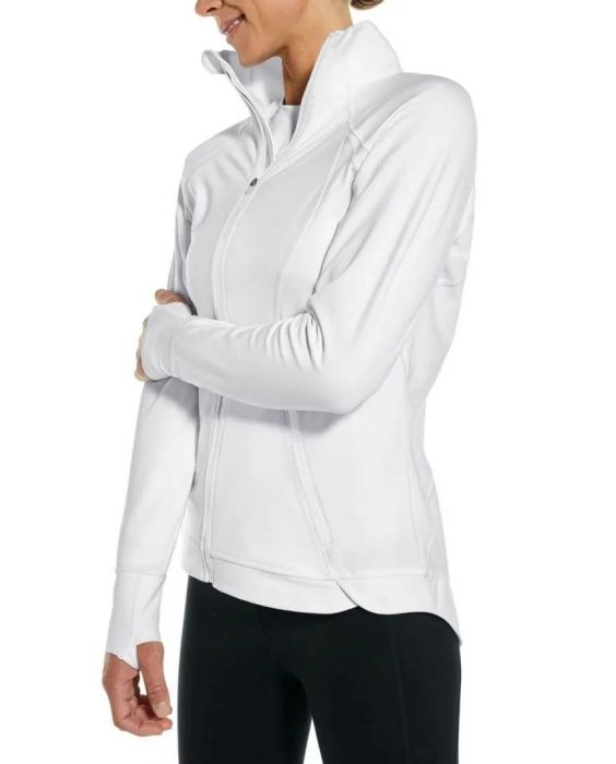 Coolibar - UV-jas voor dames - Interval - Effen - Wit