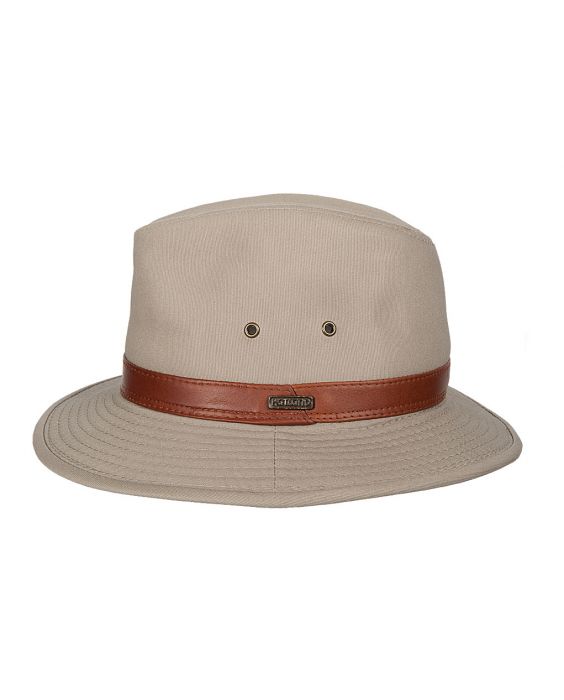 Hatland - UV Bucket hoed voor heren - BushWalker - Beige
