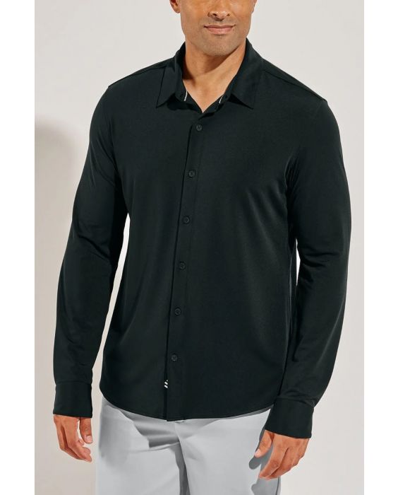 Coolibar - UV-shirt voor heren - Vita Button Down - UPF50+ - Zwart
