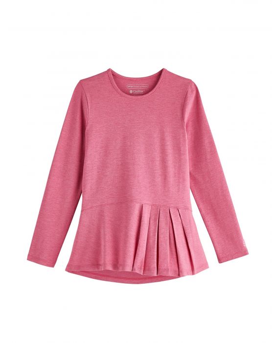 Coolibar - UV Shirt voor meisjes - Longsleeve - Aphelion Tee - Dahlia Roze