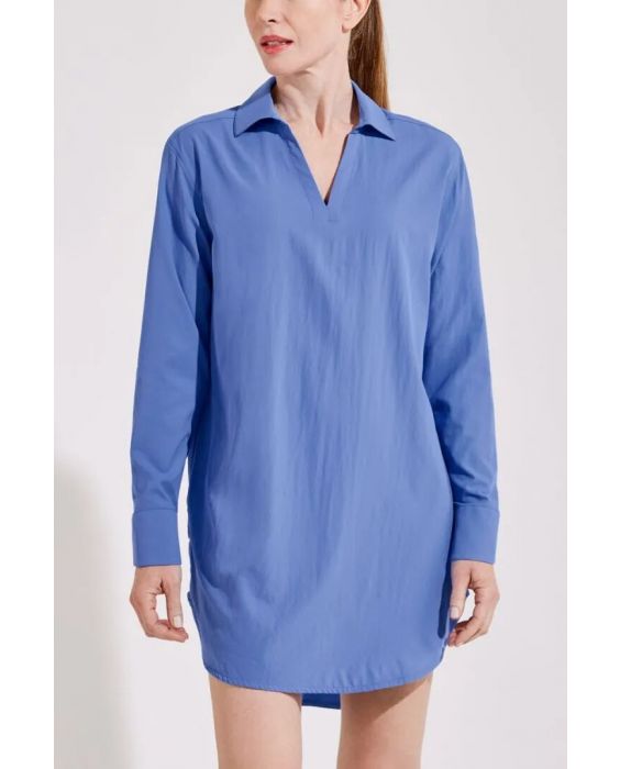 Coolibar - UV Cover-Up Tuniek voor dames - Koesta - Effen - Aura Blauw