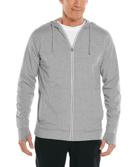 Coolibar - UV-werende full zip hoodie voor heren - LumaLeo Zip-Up - Grijs
