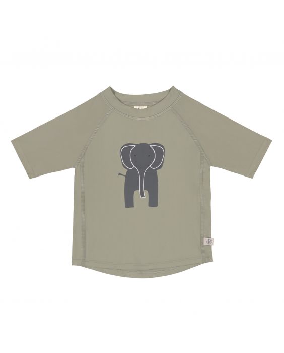Lässig - UV-Shirt met korte mouwen voor kinderen - Olifant - Olijf