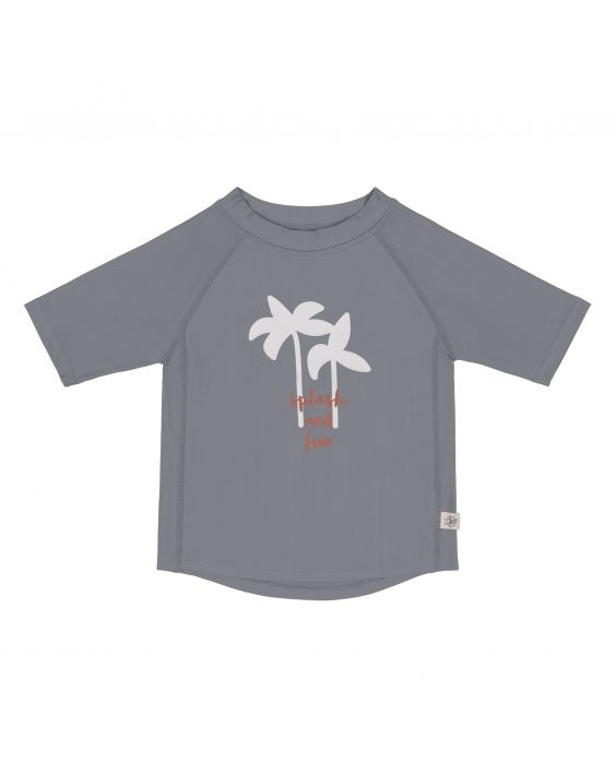 Lässig - UV-Shirt met korte mouwen voor kinderen - Palmen - Grijs
