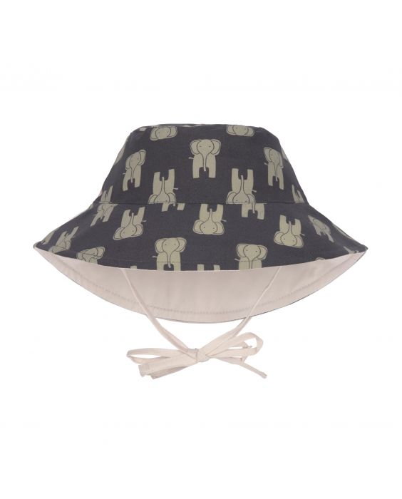 Lässig - UV-Beschermende bucket hoed voor kinderen - Olifant - Dark Grijs
