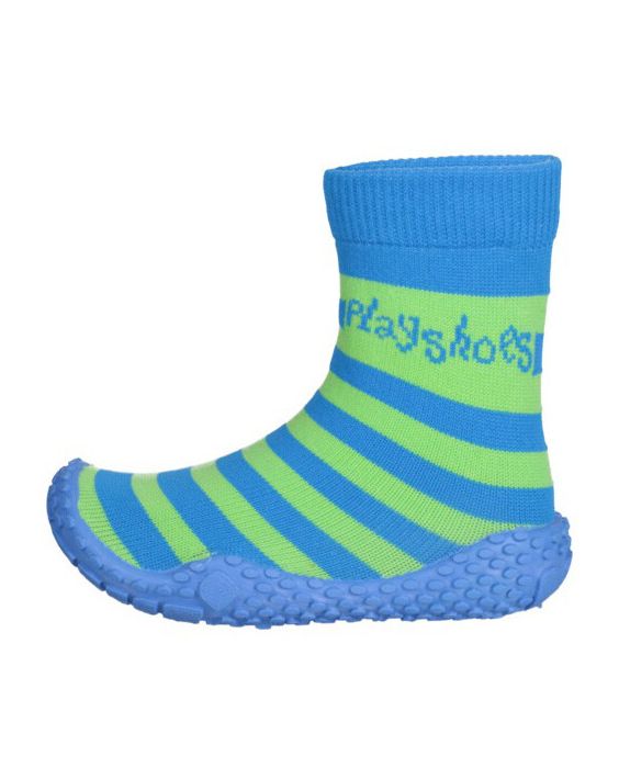 Playshoes - Watersokken met strepen voor kinderen - Blauw/Groen