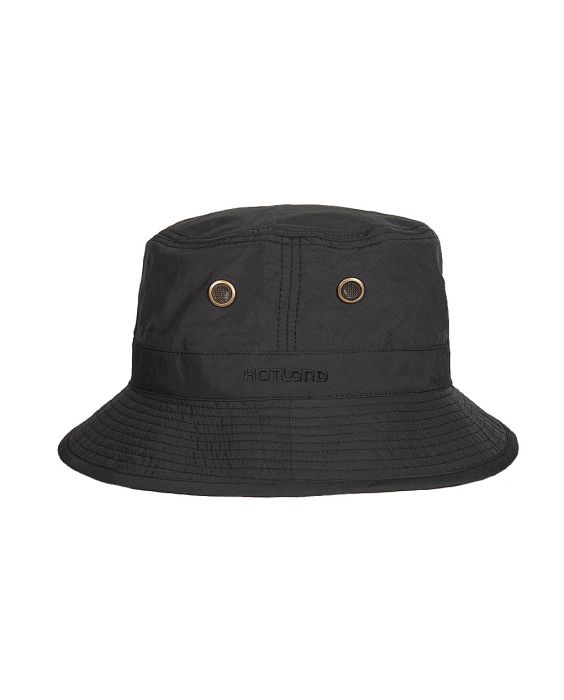Hatland - Waterbestendige UV Bucket hoed voor heren - Kasai - Zwart