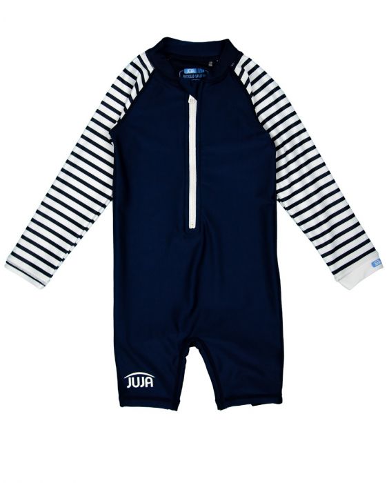 JUJA - UV Zwempak voor baby's - lange mouwen - Stripes - Donkerblauw