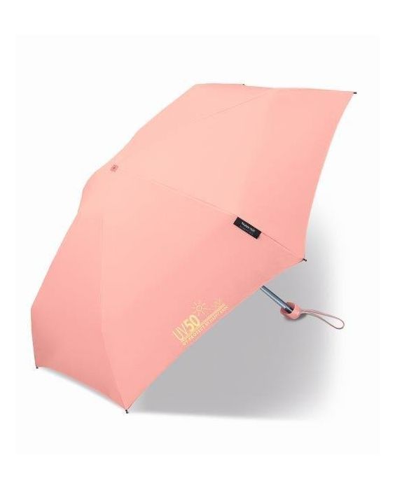 Happy Rain - Platte mini paraplu met UV bescherming - Handmatig - Roze