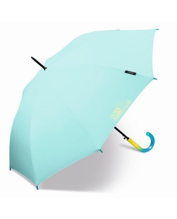 Happy Rain - Lange paraplu met UV bescherming - Automatisch - Blauw
