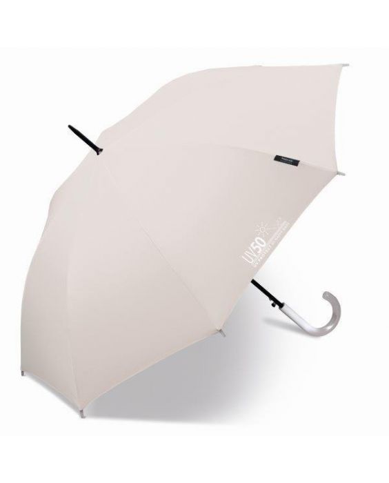 Happy Rain - Lange paraplu met UV bescherming - Automatisch - Grijs