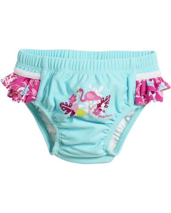 Playshoes - UV-zwemluier voor meisjes - Wasbaar - Flamingo - Aqua/roze
