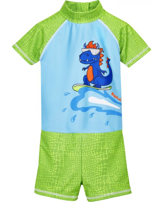 Playshoes - UV-zwempak voor jongens - Dino - Lichtblauw/Groen