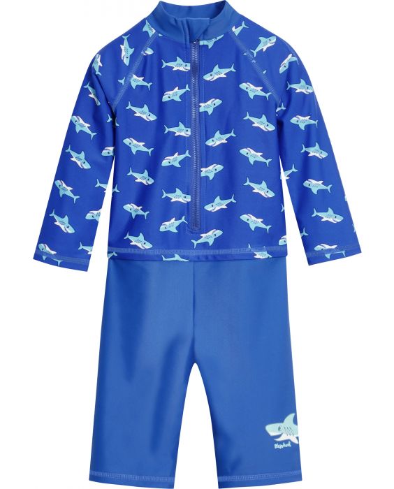 Playshoes - UV-zwempak voor jongens - longsleeve - Haaien - Blauw