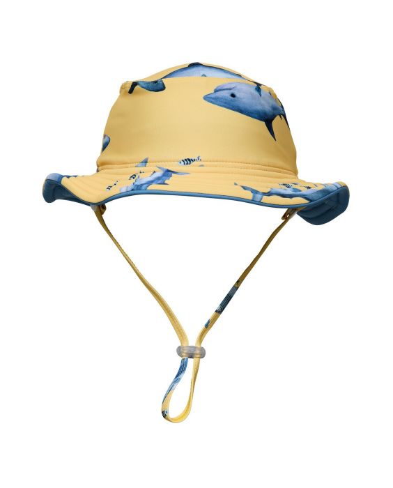 Snapper Rock - UV Bucket hoed voor kinderen - Omkeerbaar - Sunrise Shark - Geel/Blauw