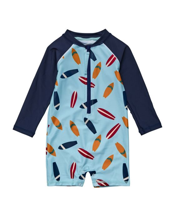 Snapper Rock - UV Zwempakje voor baby's - Lange mouw - Retro Surf - Blauw/Navy