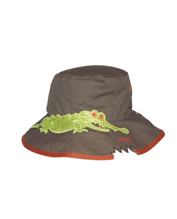 Rigon - UV bucket hat voor kinderen - Khaki croc