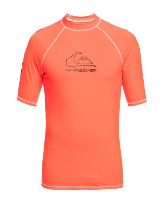 Quiksilver - UV-Zwemshirt met korte mouwen voor mannen - On tour  - Koraal