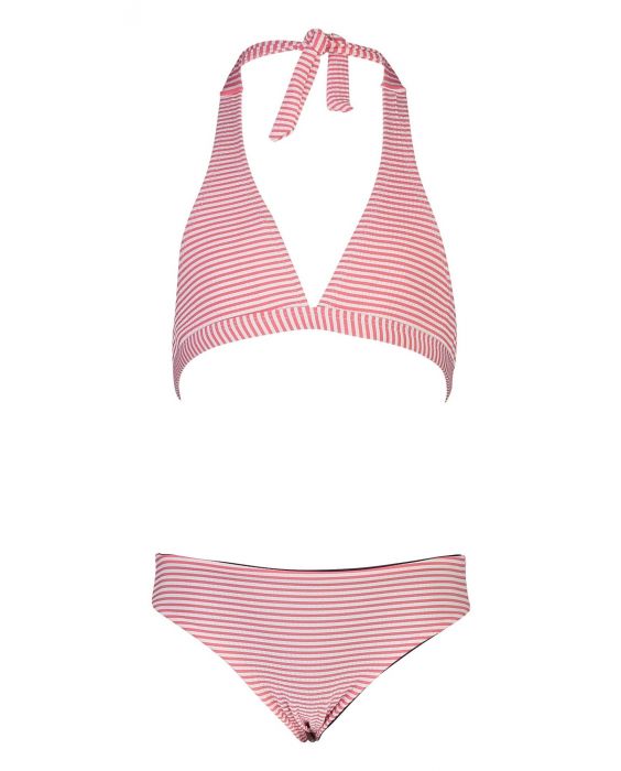 Snapper Rock - Halter Bikini voor meisjes - Classic Stripe - Rood/Wit