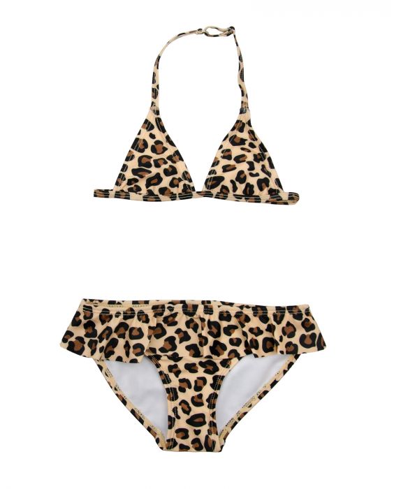 JUJA - UV-Bikini voor meisjes - Luipaardprint - Ruches - Bruin