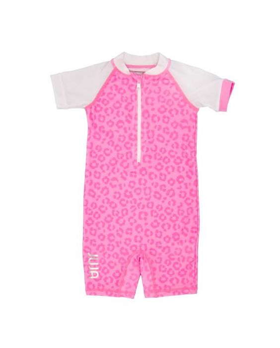 JUJA - UV Zwempak voor baby's - korte mouwen - Leopard - Roze
