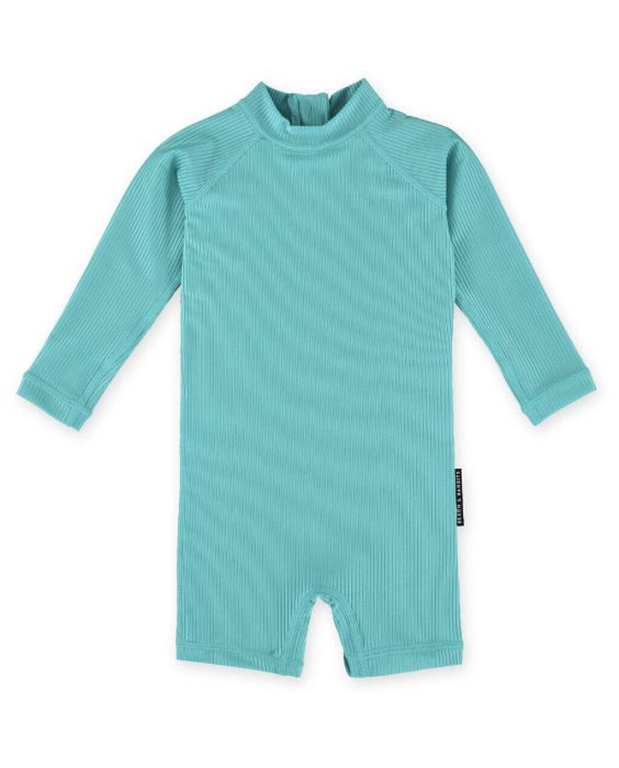 Beach & Bandits - UV-zwempak voor baby's - Ribbed lange mouw - UPF50+ - Coastal Ribbed - Blauw